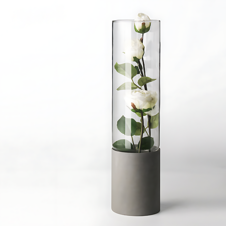 Set de 3 piècesBOREAL Vases 14" en verre & béton