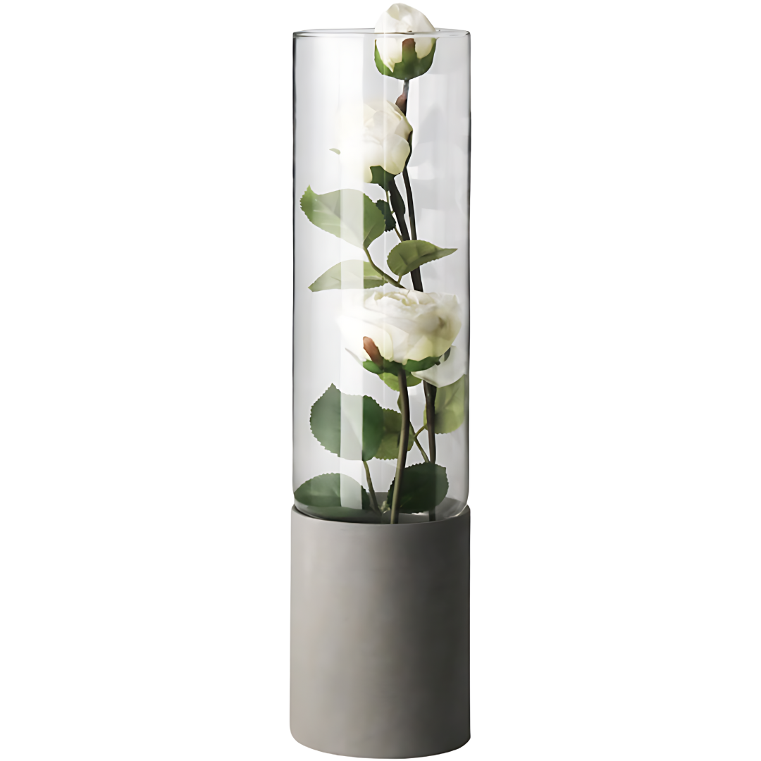 BOREAL Vasen 14" aus Glas & Beton